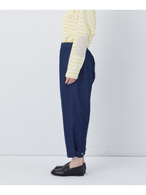 【congés payés】【FAVE】サイドポケットクロップドイージーパンツ 詳細画像 インディゴブルー 21