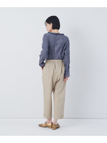 【congés payés】【FAVE】サイドポケットクロップドイージーパンツ 詳細画像 インディゴブルー 25