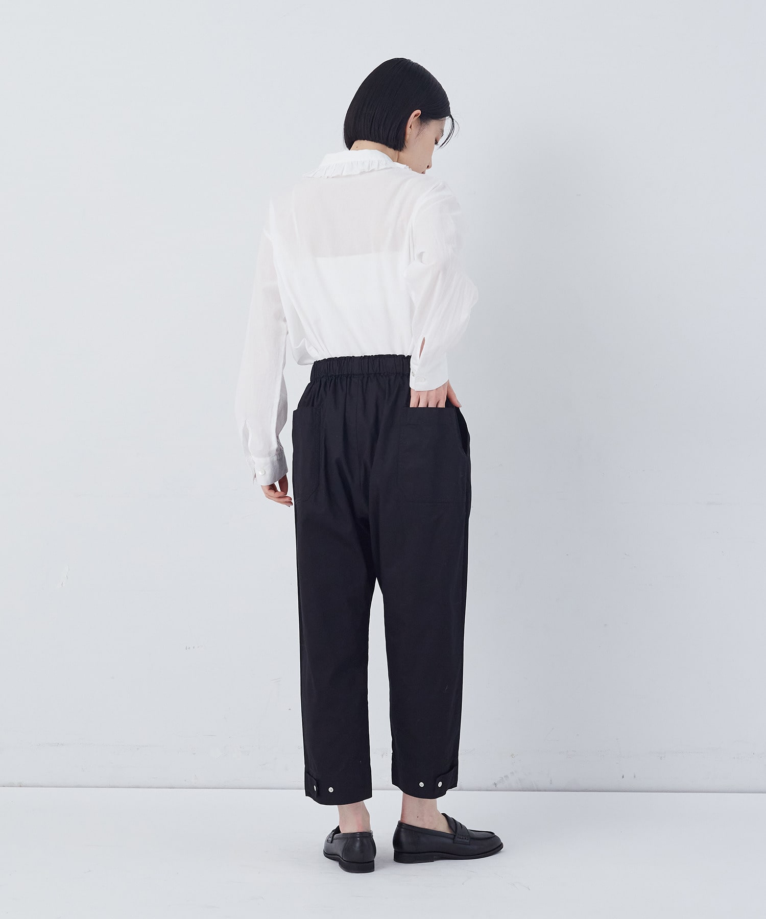 【congés payés】【FAVE】サイドポケットクロップドイージーパンツ 詳細画像 インディゴブルー 10