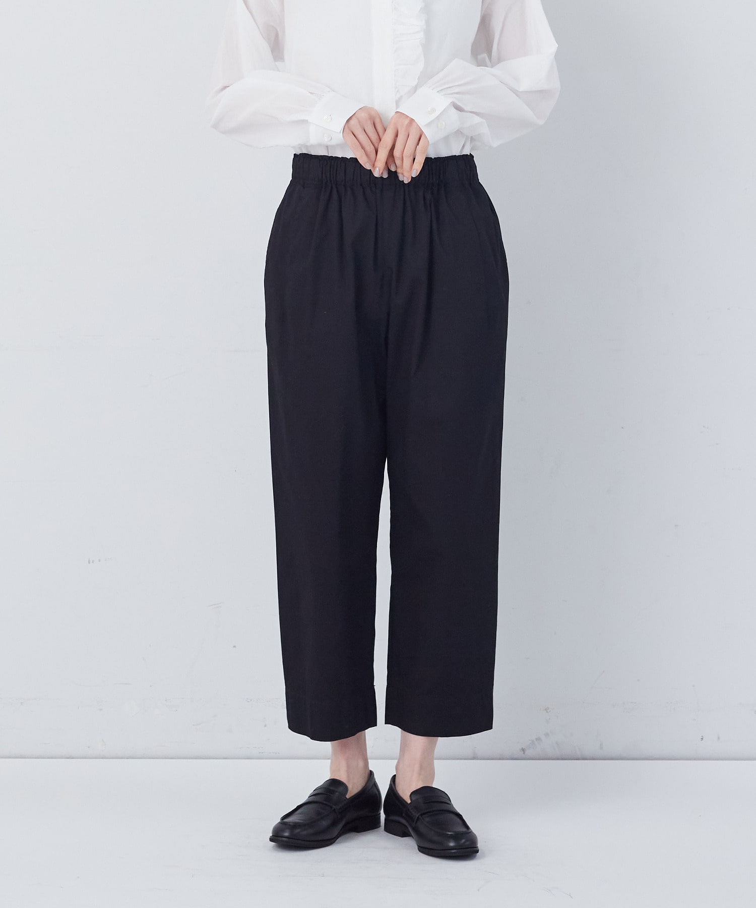 【congés payés】【FAVE】サイドポケットクロップドイージーパンツ 詳細画像 インディゴブルー 12