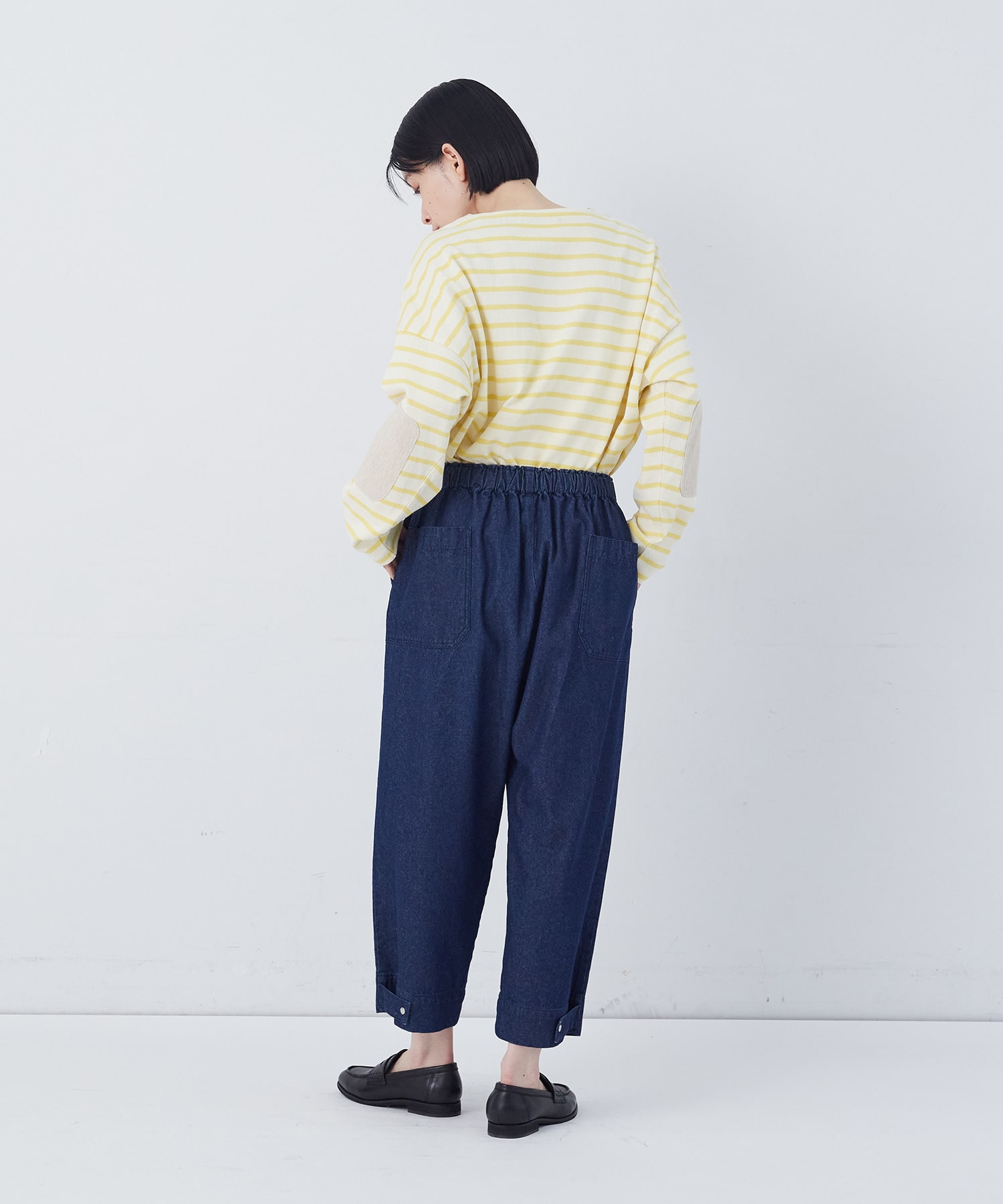 【congés payés】【FAVE】サイドポケットクロップドイージーパンツ 詳細画像 インディゴブルー 18