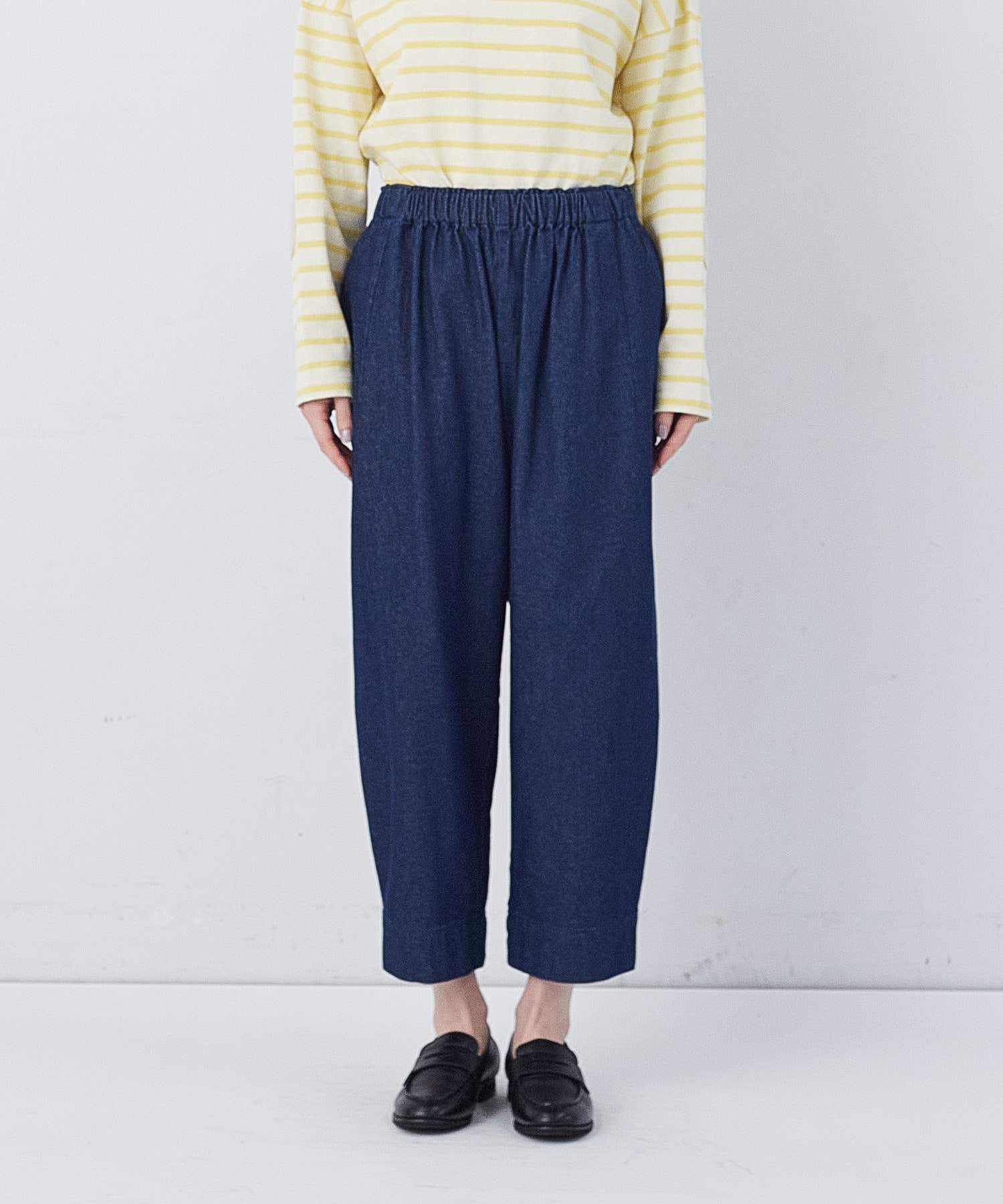 【congés payés】【FAVE】サイドポケットクロップドイージーパンツ 詳細画像 インディゴブルー 20