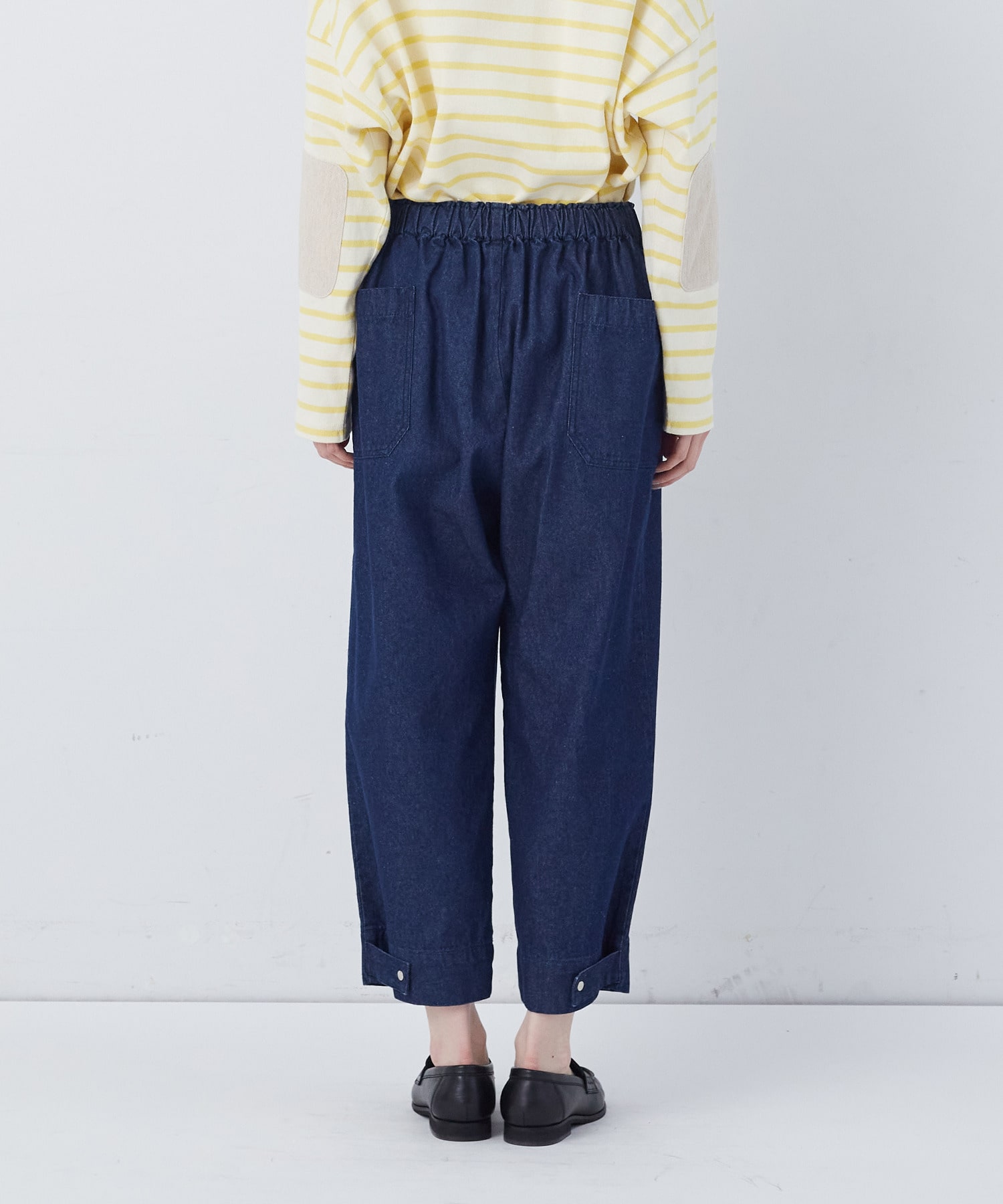 【congés payés】【FAVE】サイドポケットクロップドイージーパンツ 詳細画像 インディゴブルー 22