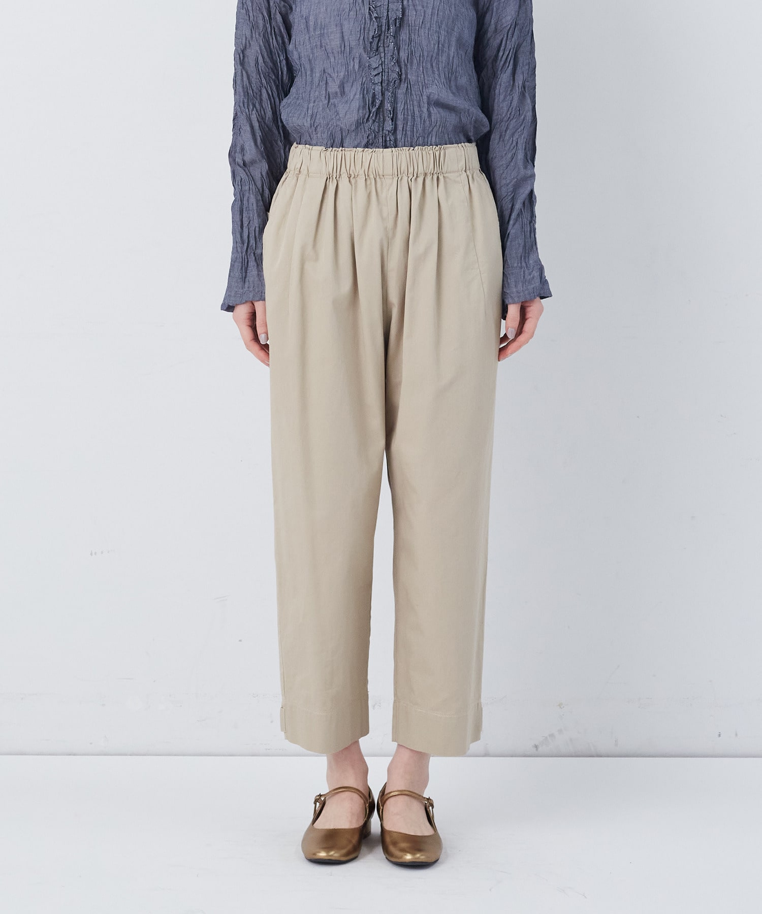 【congés payés】【FAVE】サイドポケットクロップドイージーパンツ 詳細画像 インディゴブルー 27