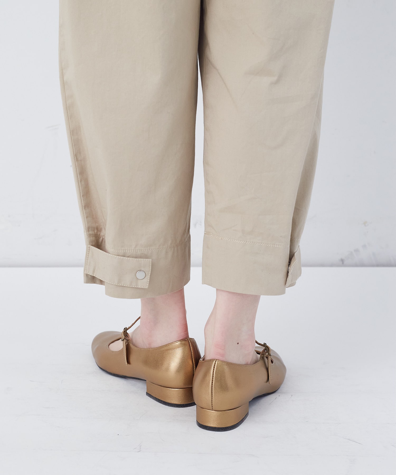 【congés payés】【FAVE】サイドポケットクロップドイージーパンツ 詳細画像 インディゴブルー 35