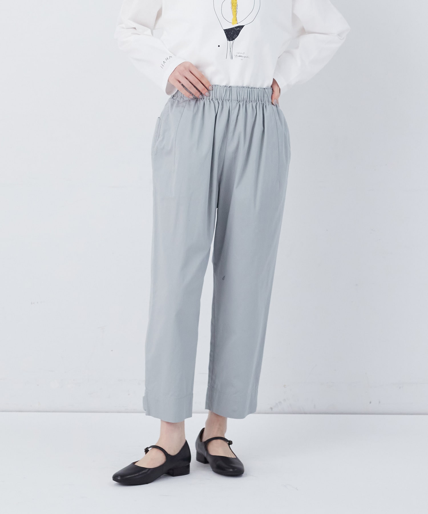 【congés payés】【FAVE】サイドポケットクロップドイージーパンツ 詳細画像 インディゴブルー 4