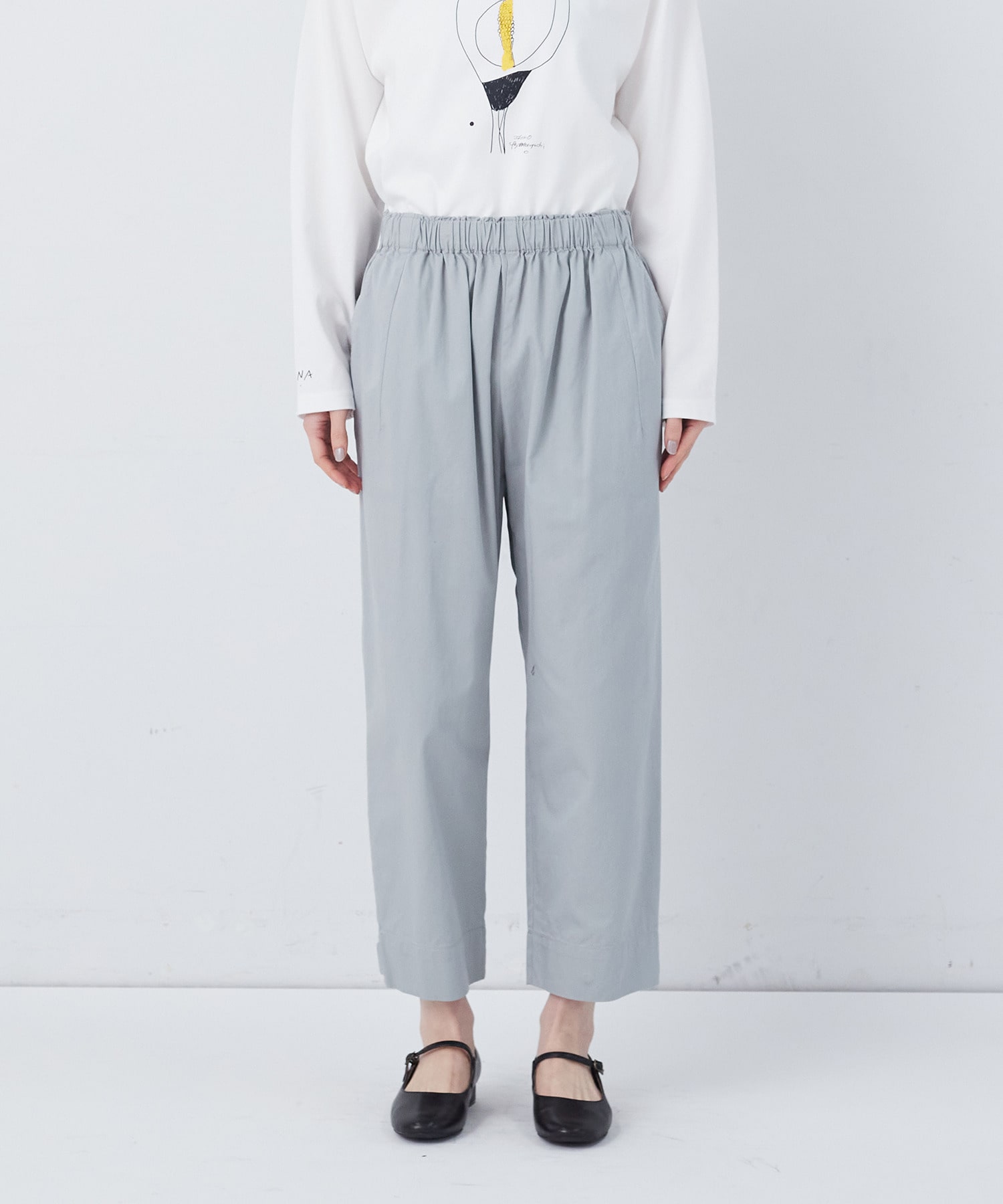 【congés payés】【FAVE】サイドポケットクロップドイージーパンツ 詳細画像 インディゴブルー 5