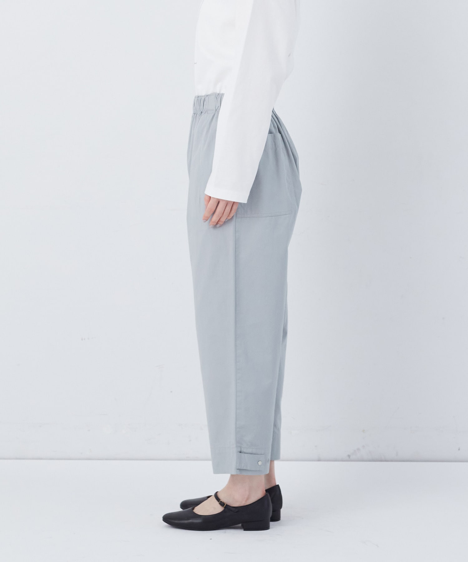 【congés payés】【FAVE】サイドポケットクロップドイージーパンツ 詳細画像 インディゴブルー 6
