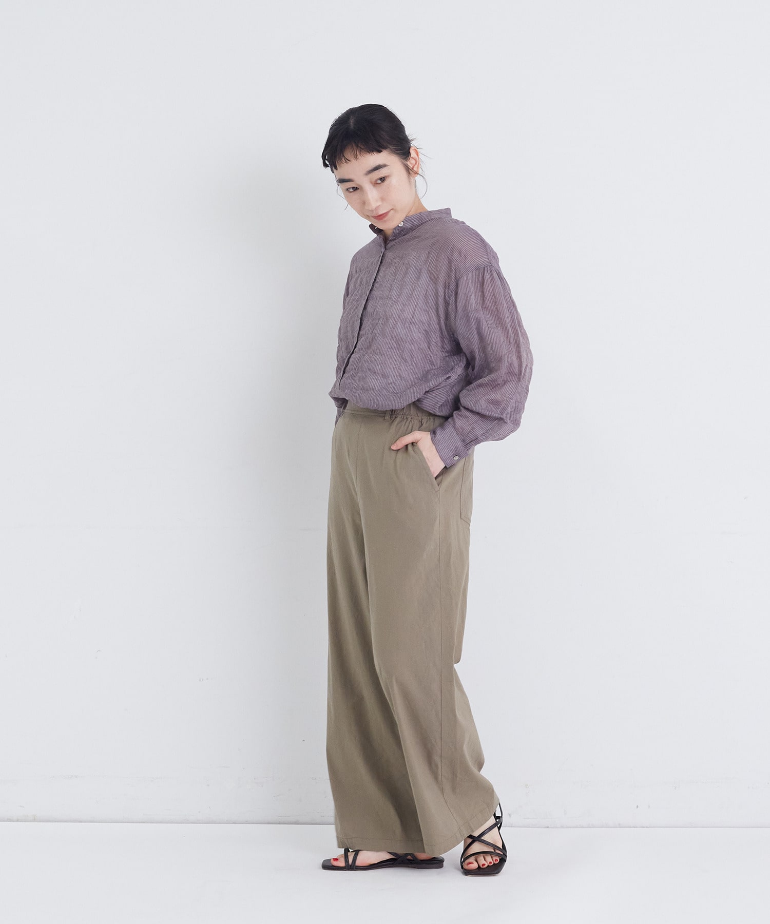 【congés payés】ワイドストレートパンツ 詳細画像 ブラック 11