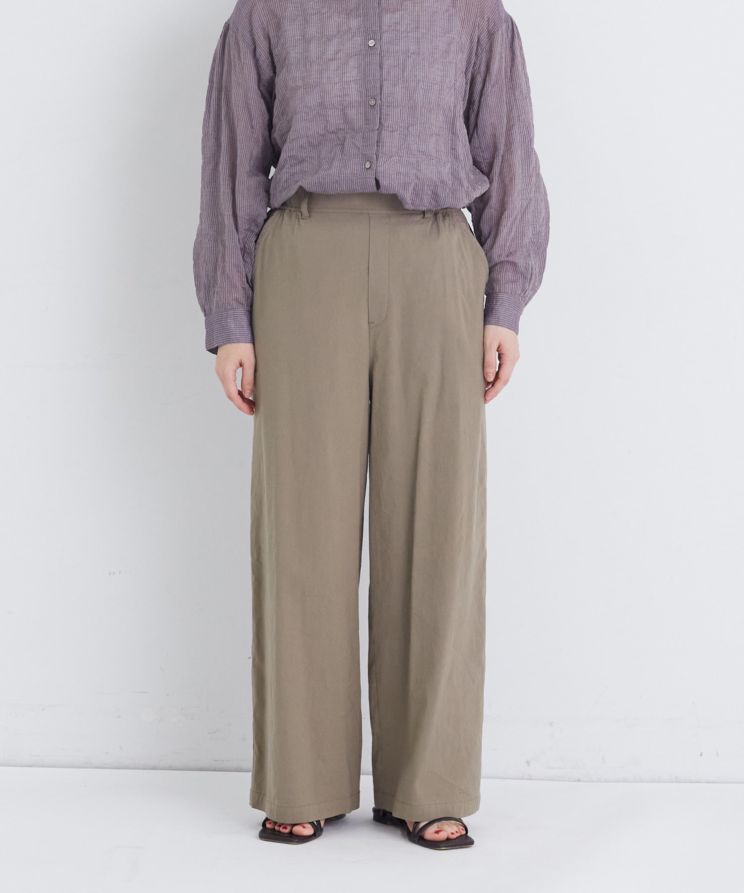 【congés payés】ワイドストレートパンツ 詳細画像 ブラック 14