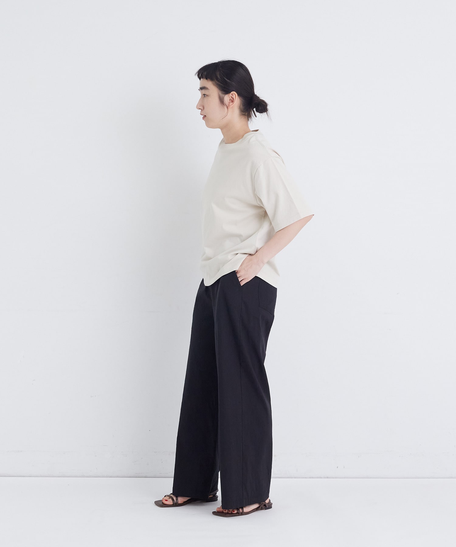 【congés payés】ワイドストレートパンツ 詳細画像 ブラック 19