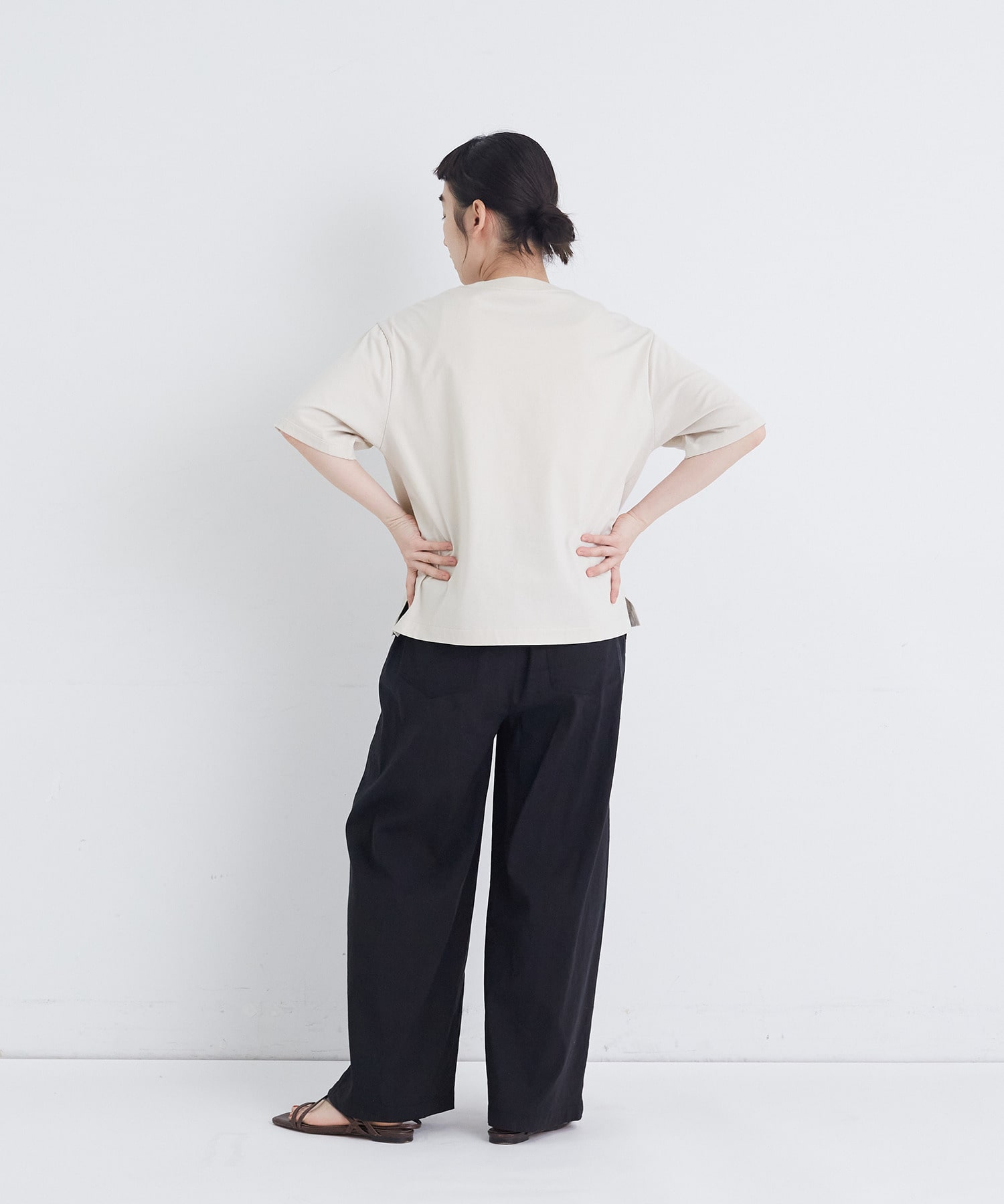 【congés payés】ワイドストレートパンツ 詳細画像 ブラック 20