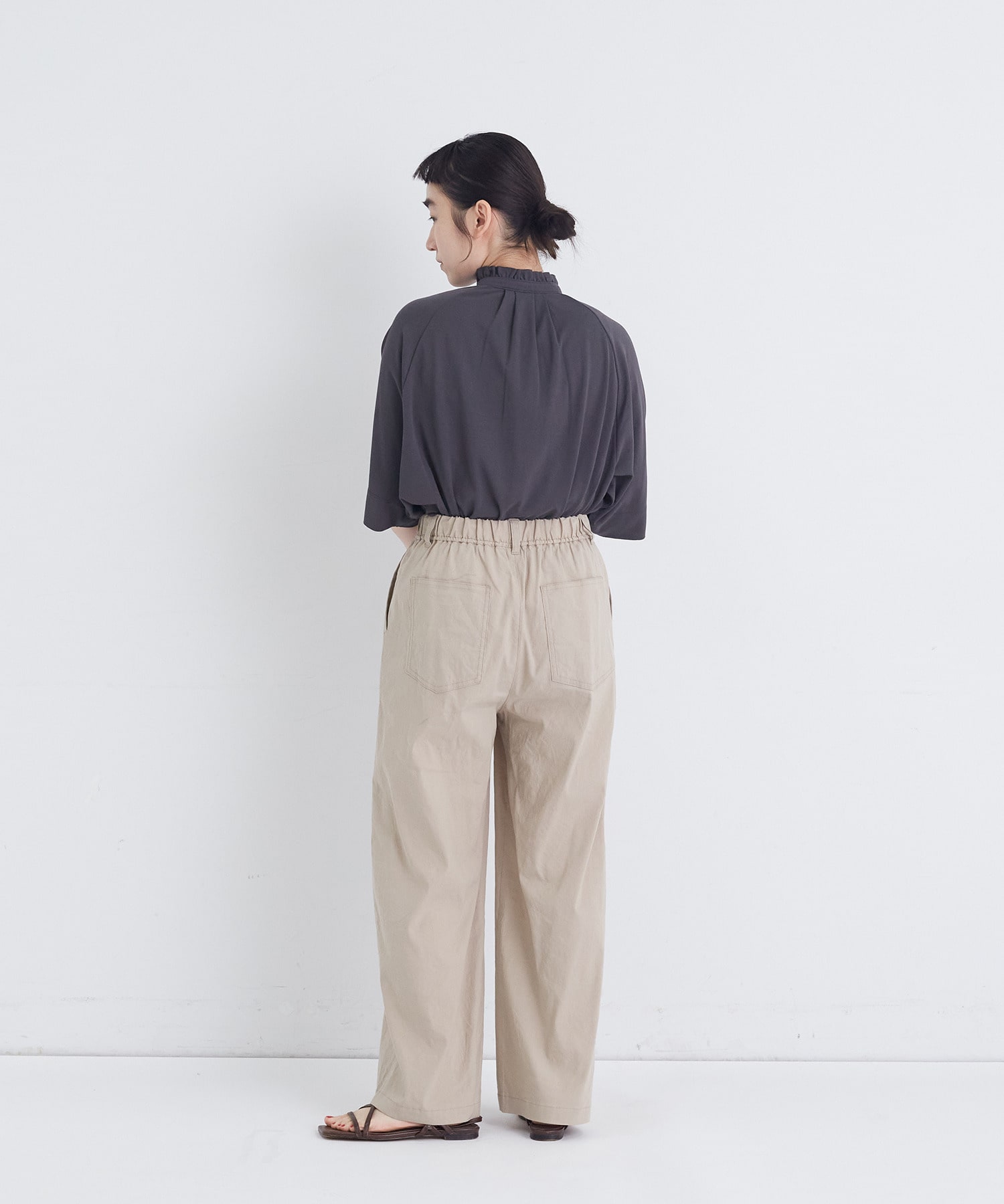 【congés payés】ワイドストレートパンツ 詳細画像 ブラック 4