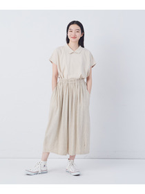 【congés payés】【FAVE】シャーリングワイドサンエルパンツ 詳細画像 インディゴブルー 1