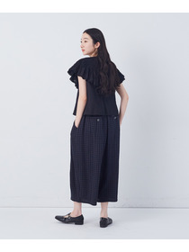 【congés payés】【FAVE】シャーリングワイドサンエルパンツ 詳細画像 インディゴブルー 11