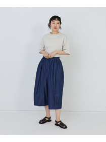 【congés payés】【FAVE】シャーリングワイドサンエルパンツ 詳細画像 インディゴブルー 22