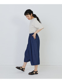 【congés payés】【FAVE】シャーリングワイドサンエルパンツ 詳細画像 インディゴブルー 23