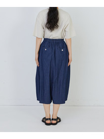 【congés payés】【FAVE】シャーリングワイドサンエルパンツ 詳細画像 インディゴブルー 28