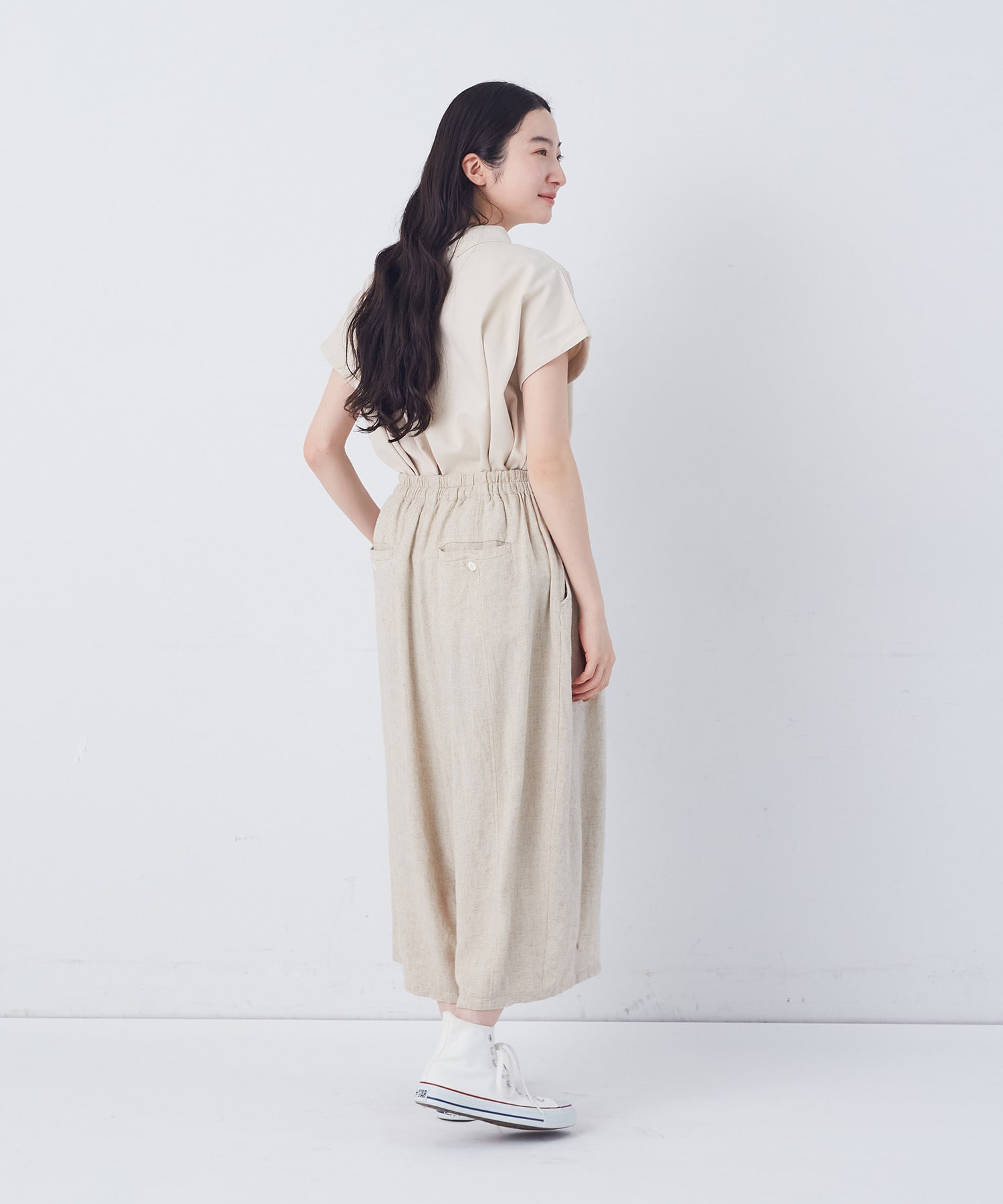 【congés payés】【FAVE】シャーリングワイドサンエルパンツ 詳細画像 インディゴブルー 3