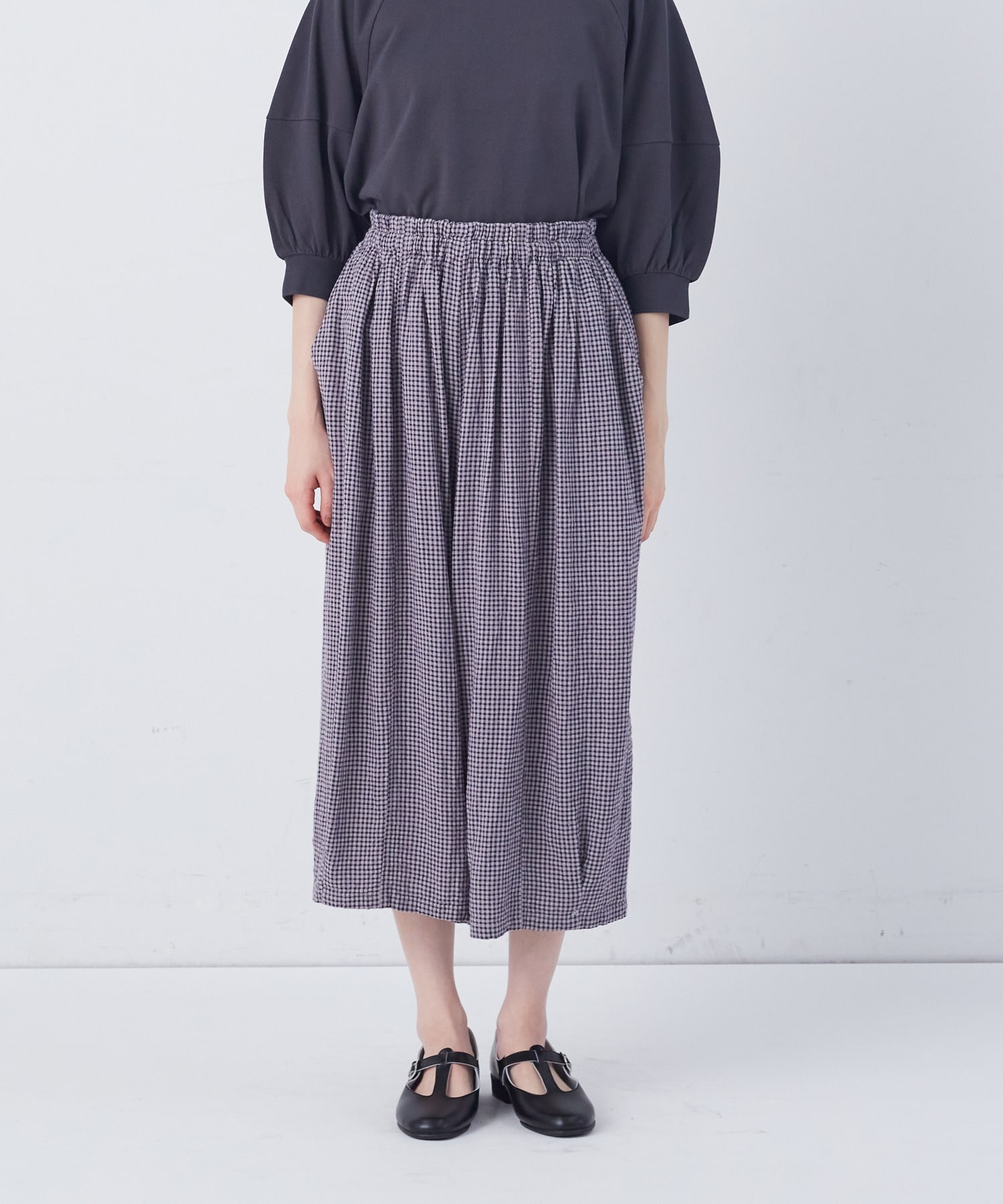 【congés payés】【FAVE】シャーリングワイドサンエルパンツ 詳細画像 インディゴブルー 32