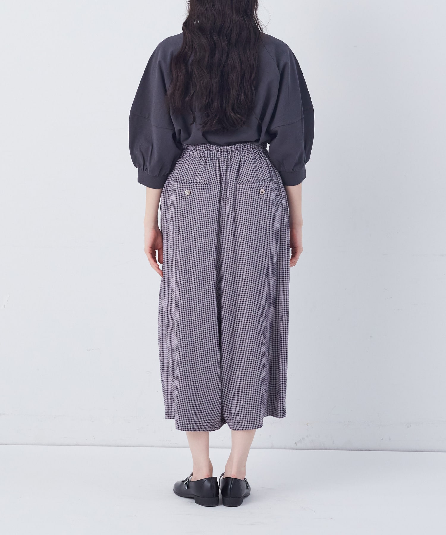 【congés payés】【FAVE】シャーリングワイドサンエルパンツ 詳細画像 インディゴブルー 34