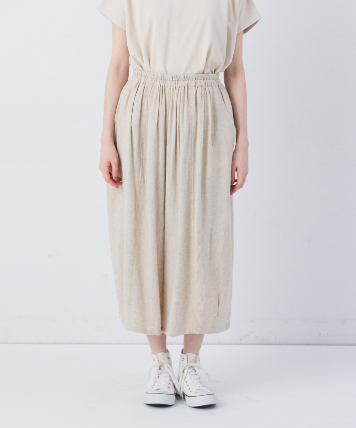 【congés payés】【FAVE】シャーリングワイドサンエルパンツ 詳細画像 インディゴブルー 6