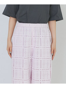 【congés payés】チェックエンブロイダリーパンツ 詳細画像 ピンク 15