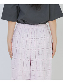 【congés payés】チェックエンブロイダリーパンツ 詳細画像 ピンク 16