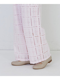 【congés payés】チェックエンブロイダリーパンツ 詳細画像 ピンク 18