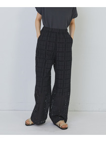 【congés payés】チェックエンブロイダリーパンツ 詳細画像 ピンク 4