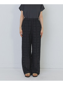 【congés payés】チェックエンブロイダリーパンツ 詳細画像 ピンク 5