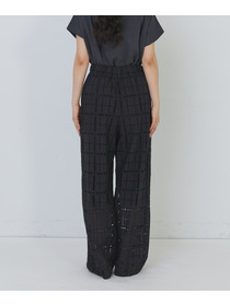 【congés payés】チェックエンブロイダリーパンツ 詳細画像 ピンク 7