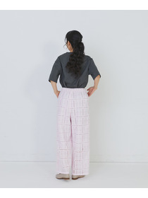 【congés payés】チェックエンブロイダリーパンツ 詳細画像 ピンク 9