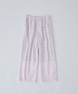 【congés payés】チェックエンブロイダリーパンツ 詳細画像 ピンク 1