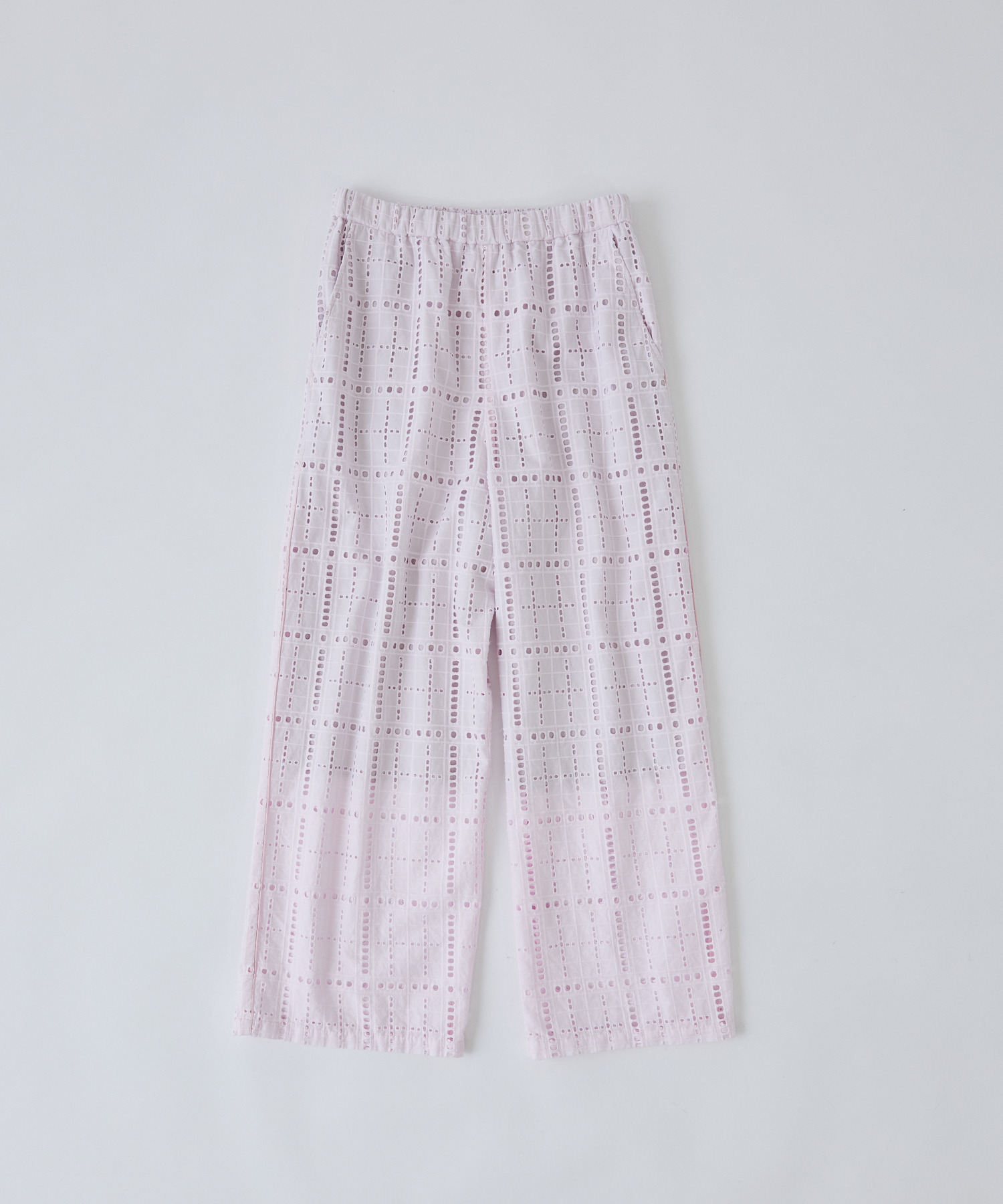【congés payés】チェックエンブロイダリーパンツ 詳細画像 ピンク 1