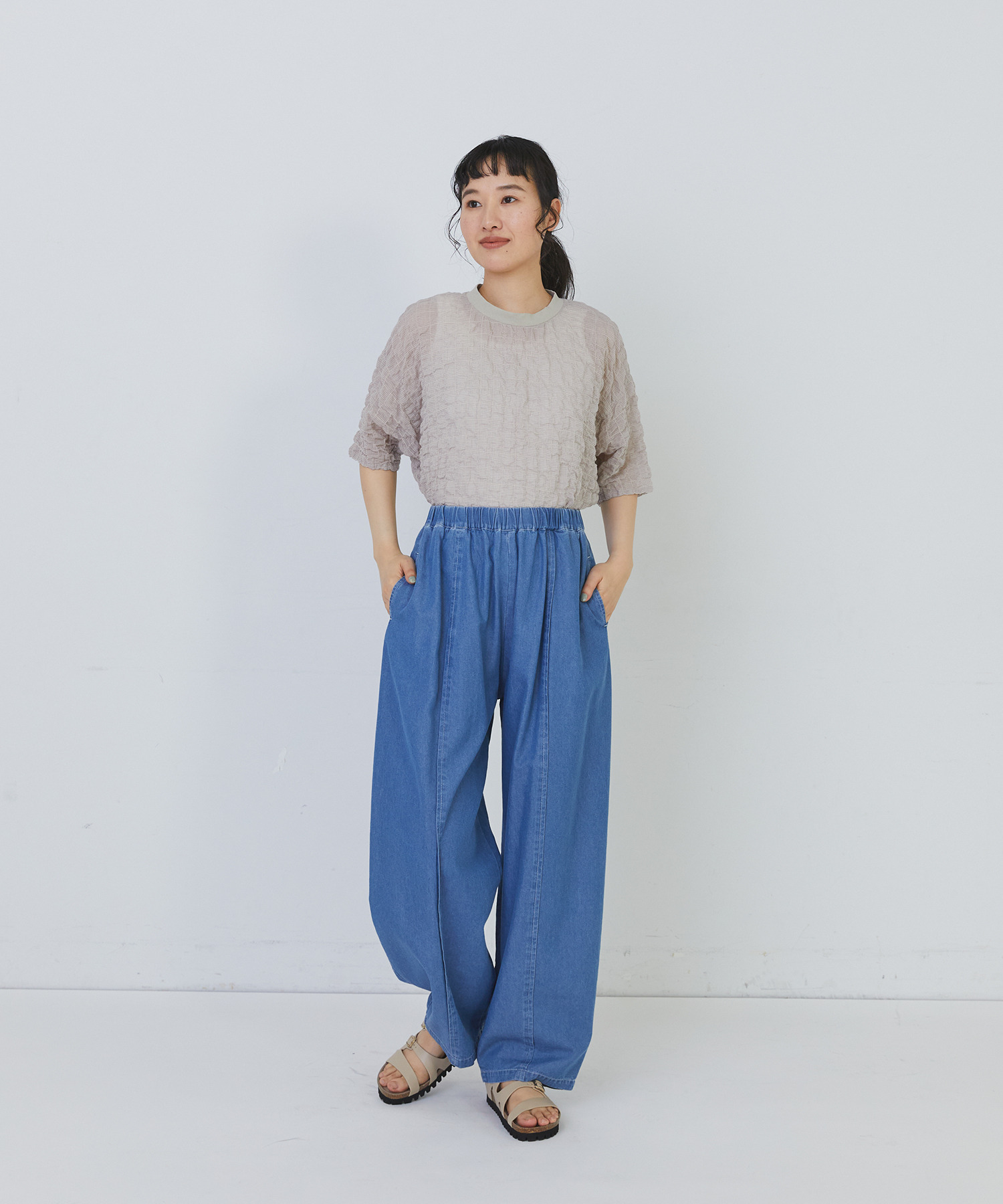 【congés payés】カーブシルエットデニムパンツ 詳細画像 インディゴブルー 1