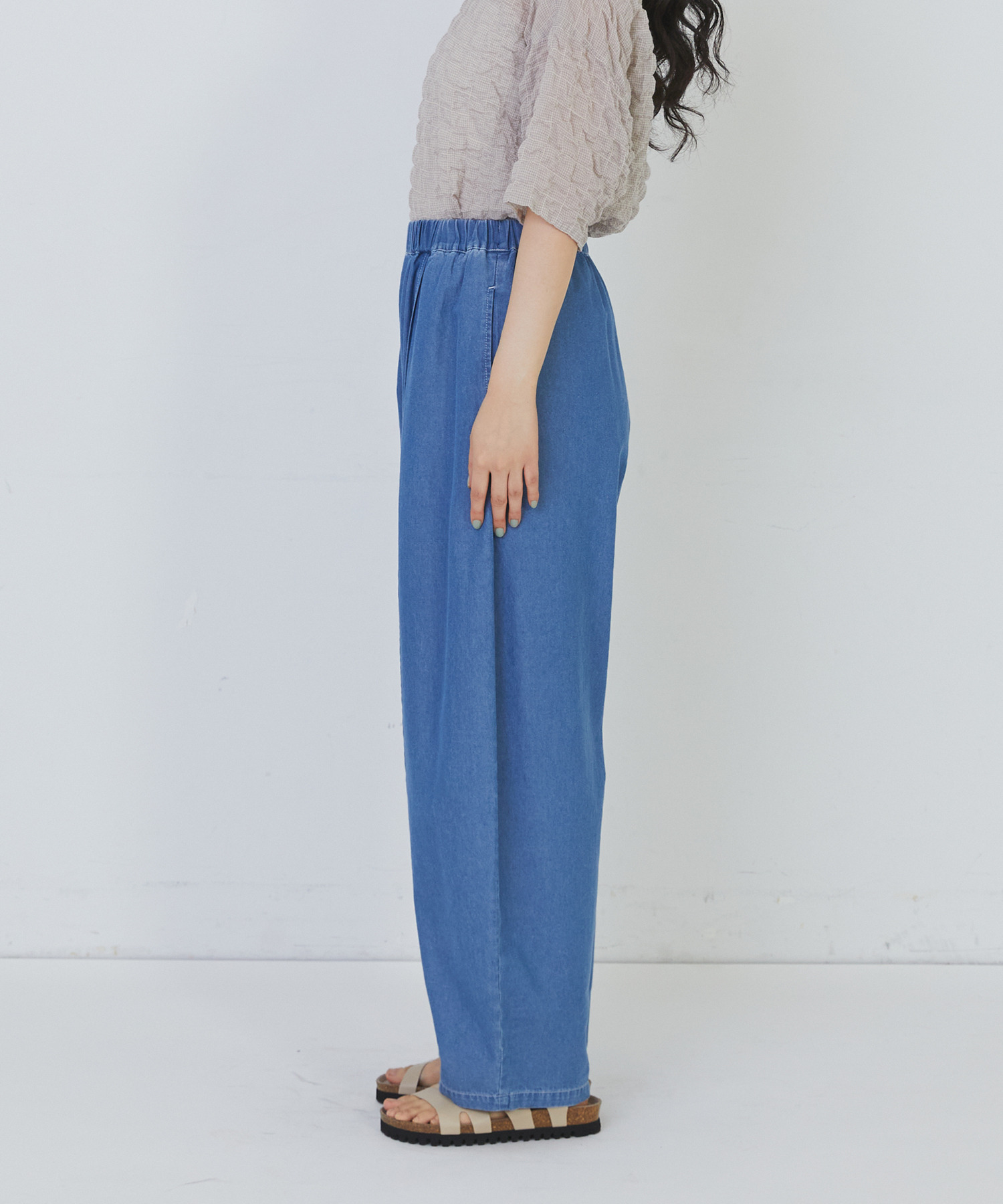 【congés payés】カーブシルエットデニムパンツ 詳細画像 インディゴブルー 8