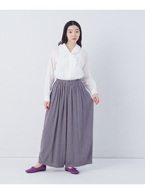 【congés payés】【FAVE】シャーリングワイドロングサルエルパンツ 詳細画像 インディゴブルー 1