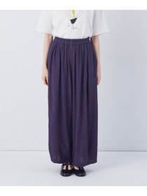 【congés payés】【FAVE】シャーリングワイドロングサルエルパンツ 詳細画像 インディゴブルー 19