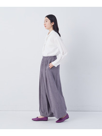 【congés payés】【FAVE】シャーリングワイドロングサルエルパンツ 詳細画像 インディゴブルー 2