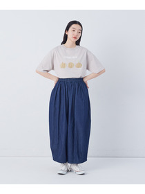 【congés payés】【FAVE】シャーリングワイドロングサルエルパンツ 詳細画像 インディゴブルー 22