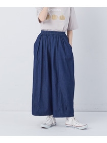 【congés payés】【FAVE】シャーリングワイドロングサルエルパンツ 詳細画像 インディゴブルー 25