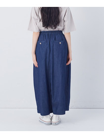 【congés payés】【FAVE】シャーリングワイドロングサルエルパンツ 詳細画像 インディゴブルー 28