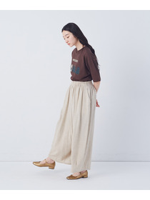 【congés payés】【FAVE】シャーリングワイドロングサルエルパンツ 詳細画像 インディゴブルー 30