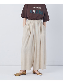 【congés payés】【FAVE】シャーリングワイドロングサルエルパンツ 詳細画像 インディゴブルー 32