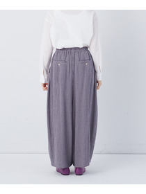 【congés payés】【FAVE】シャーリングワイドロングサルエルパンツ 詳細画像 インディゴブルー 8