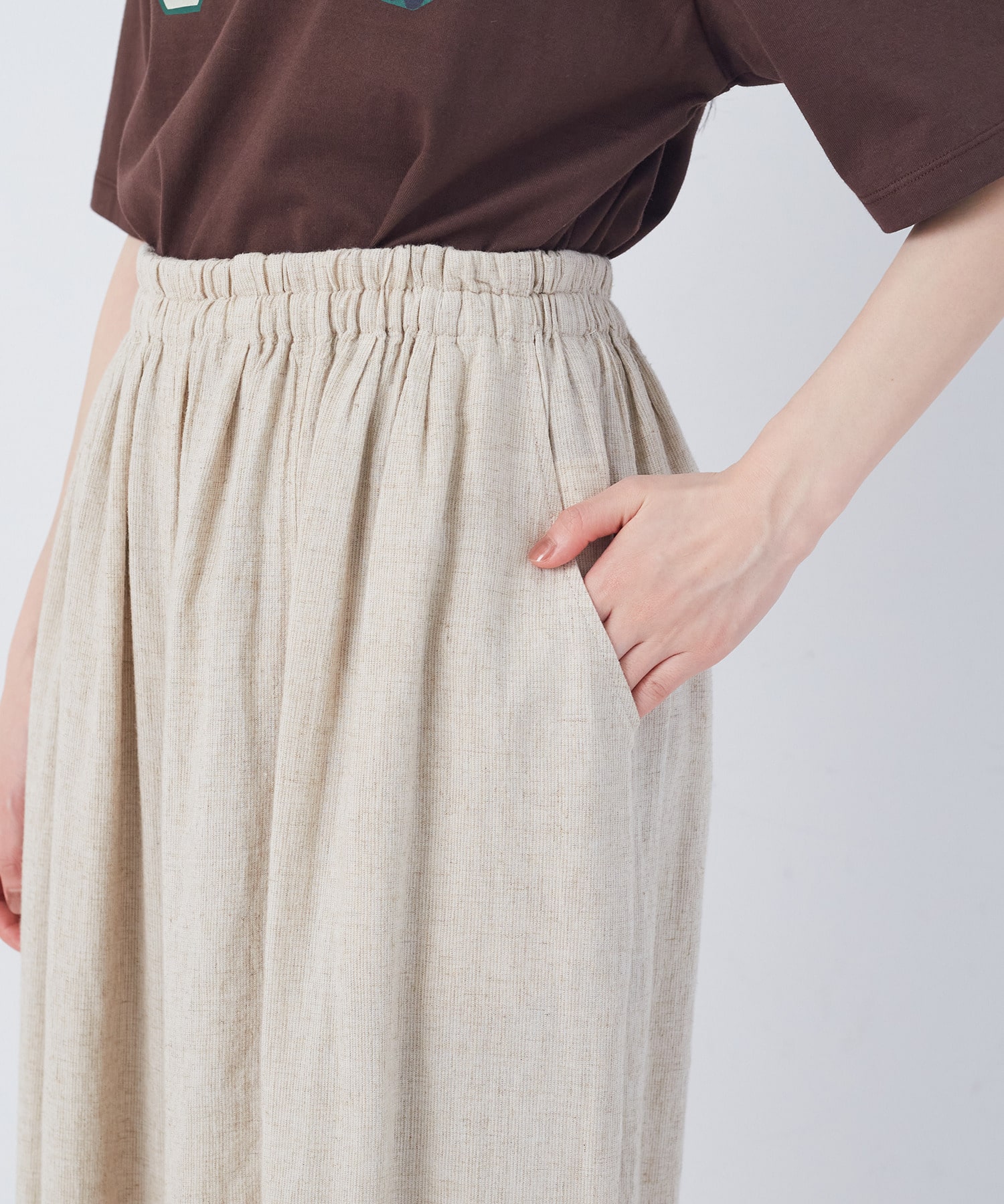 【congés payés】【FAVE】シャーリングワイドロングサルエルパンツ 詳細画像 インディゴブルー 38