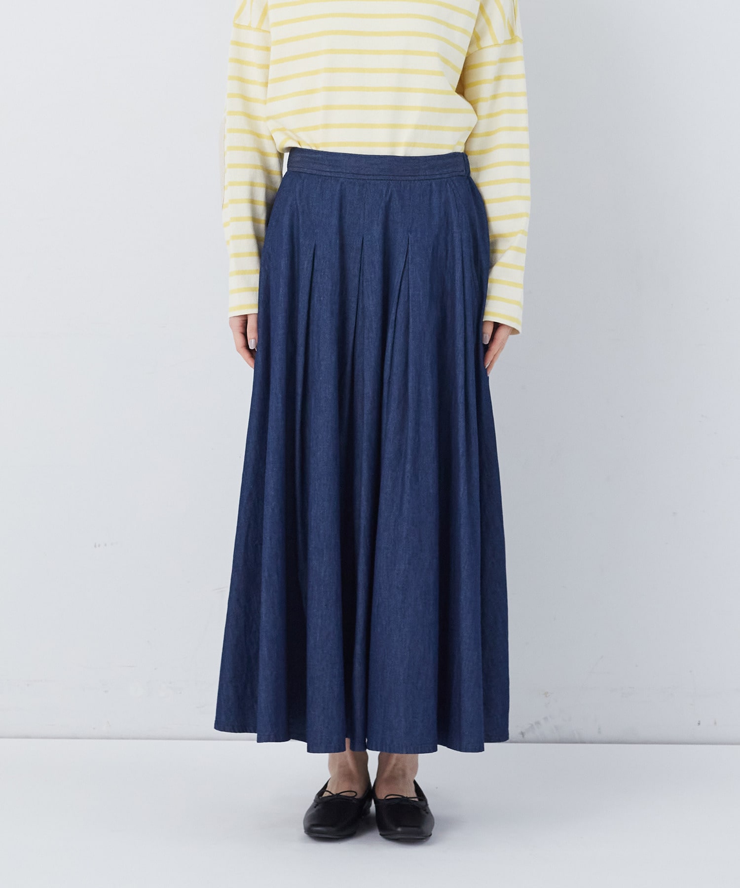 【congés payés】【FAVE】タックAラインスカート 詳細画像 ブラック系その他 13