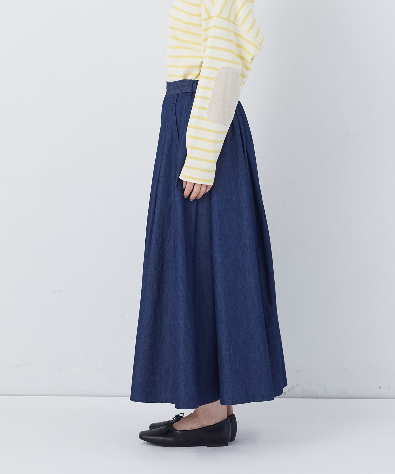 【congés payés】【FAVE】タックAラインスカート 詳細画像 ブラック系その他 14