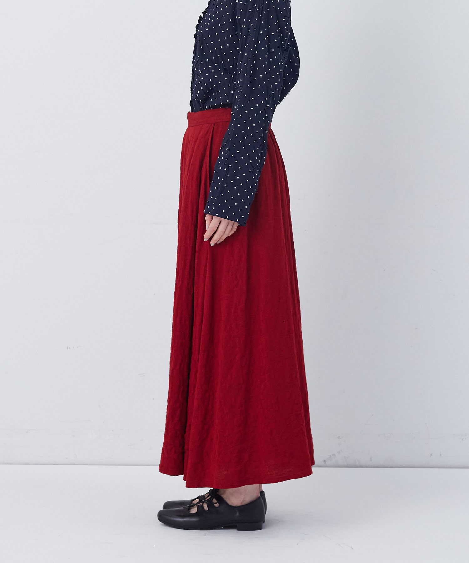 【congés payés】【FAVE】タックAラインスカート 詳細画像 ブラック系その他 29